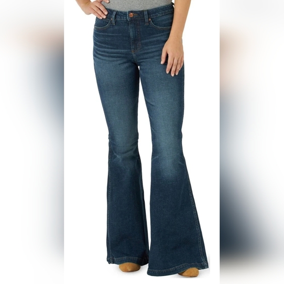 Wrangler Denim - Wrangler Retro Womens High-Rise Trumpet Flare Western Denim Jeans - Size 25 x 32